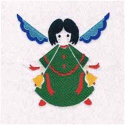 detailed christmas angel machine embroidery pattern - Holiday Angel for reusable tote bags