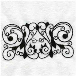 Ironwork Scroll Border - 4x4 leaf redwork machine embroidery design for Tablecloths