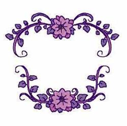 Letter Monogram Frames - 4x4 leaf detailed embroidery design for Quilt Borders