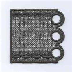 Contemporary FSL square design with mesh-like texture, rounded edges, and three loops in dark gray.