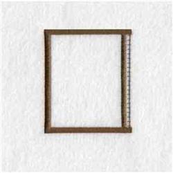 Simple rectangle frame with a brown outline and linear detail, designed for modern decor and minimalism.