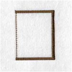 Rectangle frame with neat brown stitching details against a white backdrop, showcasing a simple, minimalistic design.