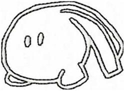 Redwork Alien - 4x4 monster redwork machine embroidery design for Baby Blankets