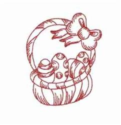 basket redwork machine embroidery - Redwork Easter Basket perfect for Gift Wrap