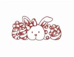 Redwork Easter Bunny - 5x7 bunny rabbit redwork embroidery design for cute baby onesies