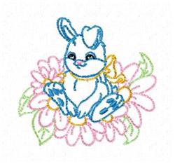 Redwork Easter Bunny - 4x4 bunny rabbit redwork embroidery design for Baby Blankets
