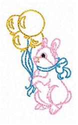 Redwork Easter Bunny - 4x4 bunny rabbit redwork embroidery design for Birthday Decorations