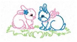 beginner-friendly easter bunny rabbit redwork machine embroidery pattern - Redwork Easter Bunny for decorative pillow covers