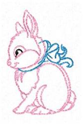 Redwork Easter Bunny - 4x4 bunny rabbit redwork embroidery design for cute baby onesies