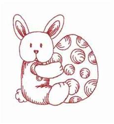 bunny rabbit redwork machine embroidery - Redwork Easter Bunny for Spring Table Decor