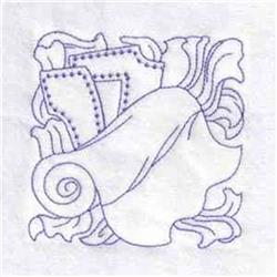 beginner-friendly block redwork machine embroidery pattern - Redwork Fabric Block for patchwork quilt blocks