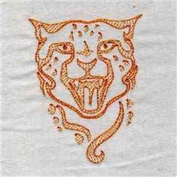 head redwork machine embroidery - Redwork Leopard Head perfect for Cushion Covers