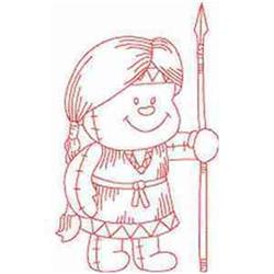 beginner-friendly ragdoll redwork machine embroidery pattern - Redwork Native Ragdoll for decorative pillow covers