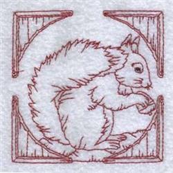 beginner-friendly tree redwork machine embroidery pattern - Redwork Squirrel for decorative pillow covers