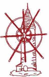 Redwork Windmill - 5x7 windmill redwork embroidery design for patchwork quilt blocks