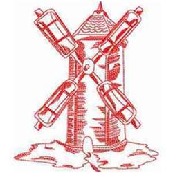 windmill redwork machine embroidery - Redwork Windmill for decorative pillow covers