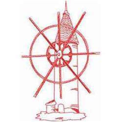 windmill redwork machine embroidery - Redwork Windmill for festive table runners