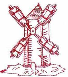 windmill redwork machine embroidery - Redwork Windmill for patchwork quilt blocks