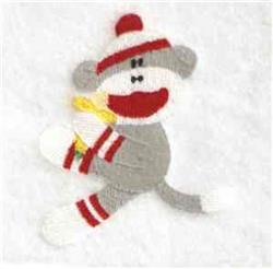 Sock Monkey - 4x4 monkey detailed machine embroidery design for cute baby onesies