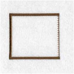 Empty square frame with a simple brown outline on a plain white background, embodying minimalistic design.