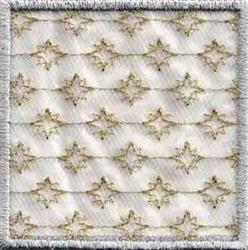 Elegant patterned embroidery design featuring delicately outlined linear stars in neutral tones, ideal for refined decor.