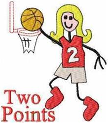 Two Points - 4x4 point beginner-friendly embroidery design for Basketball Jerseys