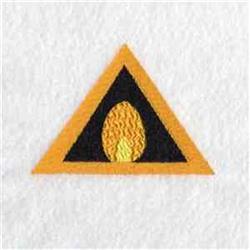 Warning symbol featuring a flame in a triangular shape with a black center, orange border, and minimalistic design.