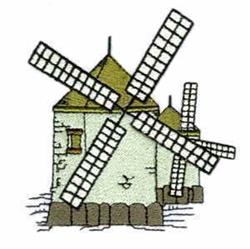 windmill detailed machine digital embroidery - Windmill perfect for kitchen aprons