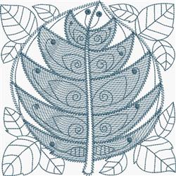 Lapis Leaf - 6x10 leaf detailed machine embroidery design for kitchen tea towels