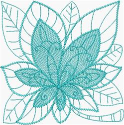 leaf detailed machine embroidery - Larimar Leaf perfect for decorative pillow covers