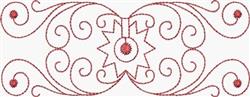 Redwork Scrolls & Spur - 5x7 spur redwork machine embroidery design for Home Decor