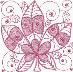 leaf detailed machine embroidery - Rusty Red Leaf perfect for reusable tote bags