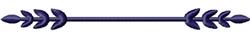 Elegant decorative scroll design featuring stylized leaves in deep purple on a plain background. Simple and refined.