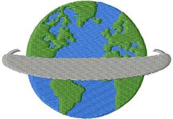 Colorful globe with vibrant green and blue Earth, accented by a playful gray banner. Perfect for casual designs.