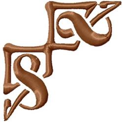Ornamental scroll design in rich brown featuring elegant curved lines and intertwined patterns, ideal for decorative embroide