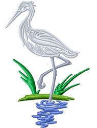 beginner-friendly bird machine embroidery pattern - Crane perfect for Backpacks
