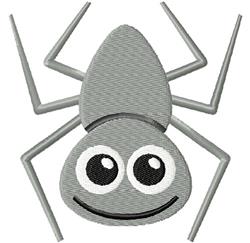 Playful cartoon spider with a rounded gray body, large eyes, and six legs, perfect for children's decor.