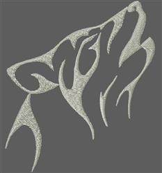 beginner-friendly puppy dog machine embroidery pattern - Howling Wolf for decorative pillow covers