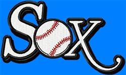 detailed baseball machine embroidery pattern - Sox Baseball for decorative pillow covers