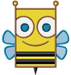 Square Bee - 4x4 bee detailed machine embroidery design for Kids Lunch Boxes