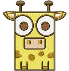 detailed giraffe machine embroidery pattern - Square Giraffe for decorative pillow covers