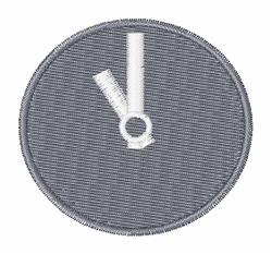 Modern circular design featuring a white outline of a pipe and coupling against a dark gray background.