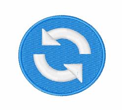 Circular refresh icon featuring white arrows on a vibrant blue background with a modern and clean aesthetic.