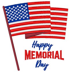 Happy Memorial Day Embroidery Design | EmbroideryDesigns.com