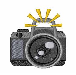 beginner-friendly camera machine embroidery pattern - Flash Camera for reusable tote bags