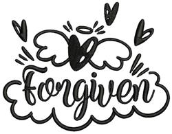 Forgiven - 4x4 forgiven detailed machine embroidery design for kitchen tea towels