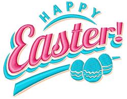 Happy Easter - 4x4 easter detailed machine embroidery design for kitchen tea towels