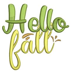 beginner-friendly autumn fall machine embroidery pattern - Hello Fall for festive table runners