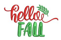 beginner-friendly autumn leaf machine embroidery pattern - Hello Fall for kitchen tea towels