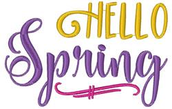 Hello Spring - 4x4 spring beginner-friendly embroidery design for patchwork quilt blocks